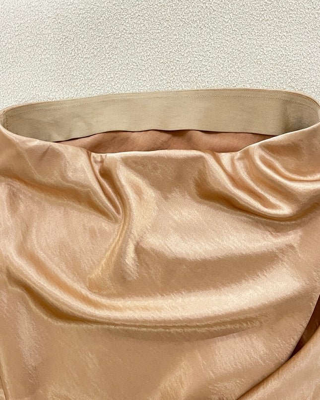 SE GENTLE SUN Elegant Satin Midi Skirt