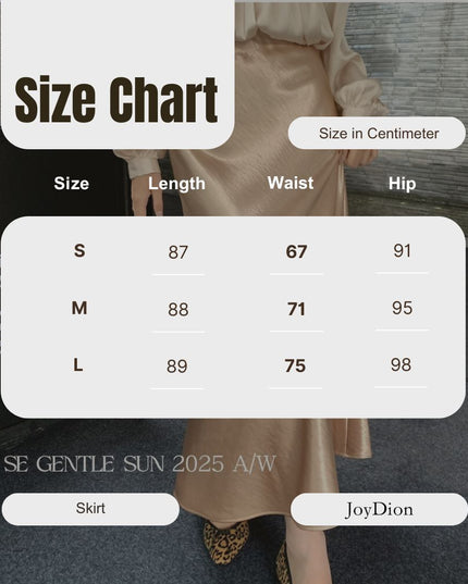 SE GENTLE SUN Elegant Satin Midi Skirt