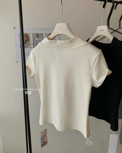 Y.JIA Sweet Bow-Tie Slim Fit Versatile Knit Top
