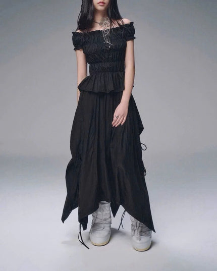 WGWE Korean Slim Fit Bubble Blouse with Bow