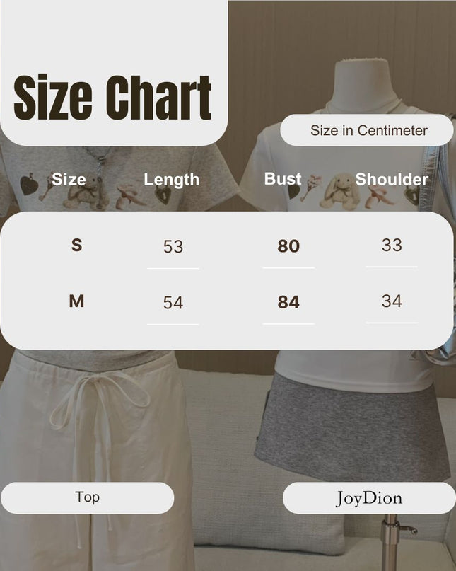 WGWE Daisy Sweetheart Cute Bunny Slim Fit Short-Sleeve Tee