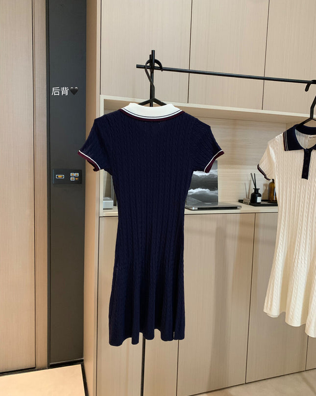 WGWE Embroidered Cable Knit Dress
