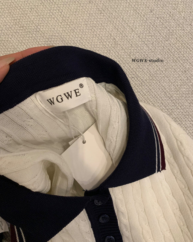 WGWE Embroidered Cable Knit Dress