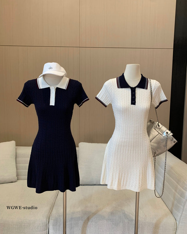 WGWE Embroidered Cable Knit Dress