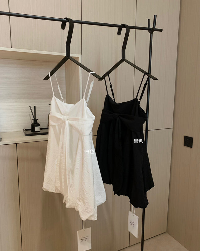WGWE Korean-Style Sleeveless Cami Top with Statement Bow