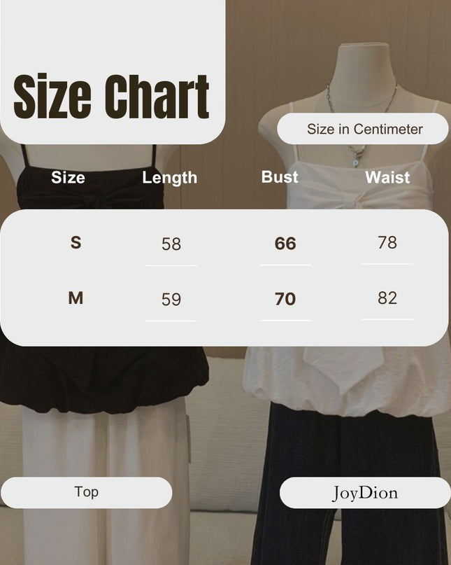 WGWE Korean-Style Sleeveless Cami Top with Statement Bow