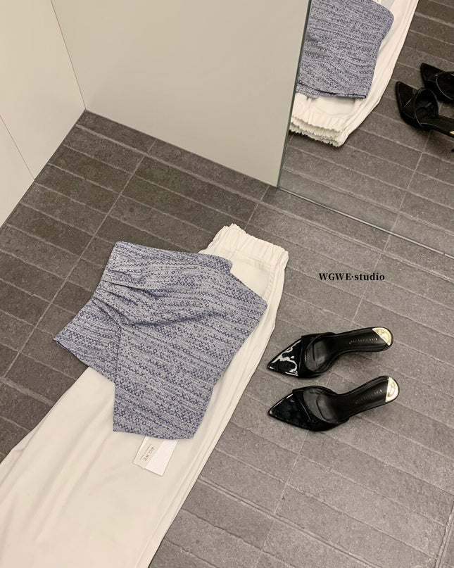 WGWE Asymmetrical Strapless Slim-Fit Sleeveless Top