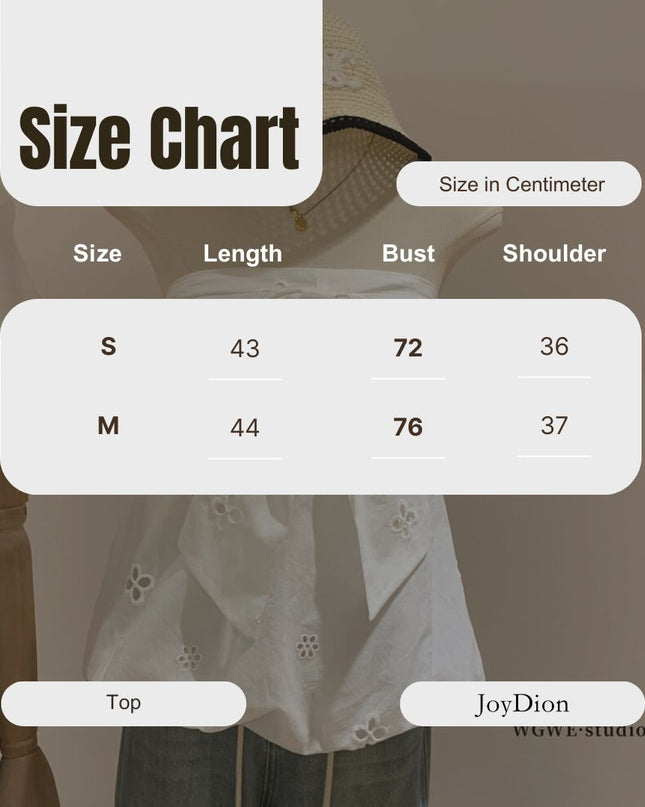 WGWE Sweet & Elegant Strapless Puff Blouse