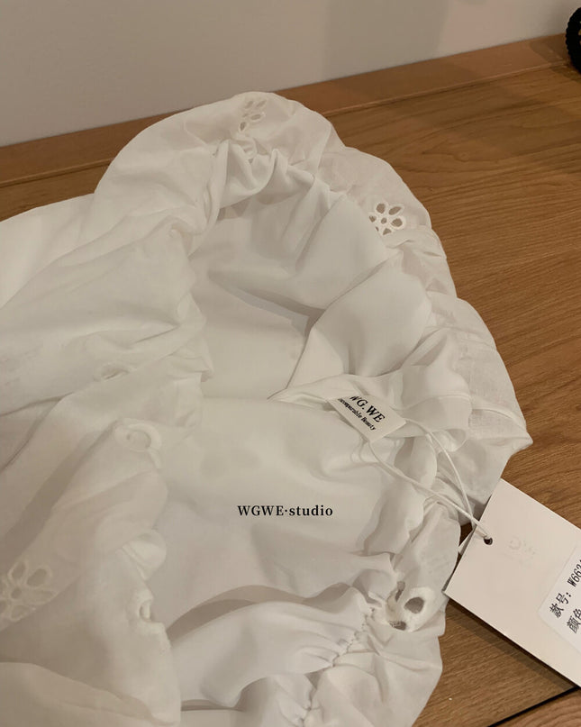 WGWE Sweet & Elegant Strapless Puff Blouse