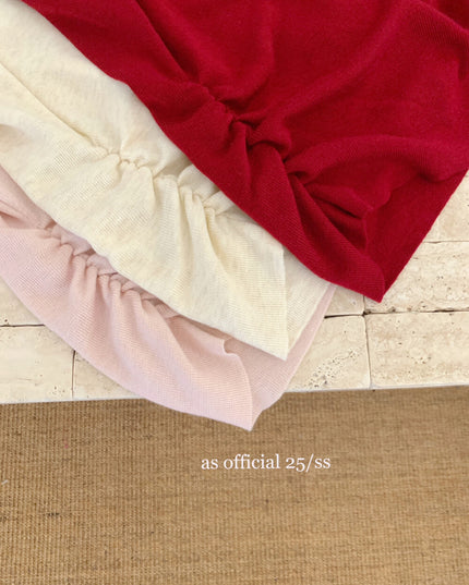 AS OFFICIAL One-Shoulder Knit Top with Ribbon & Ruched Waist