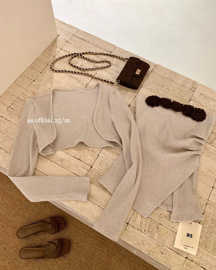 AS OFFICIAL Corset-Look Strapless Top + Bolero Two-Piece Set