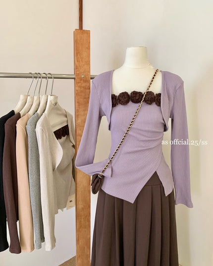 AS OFFICIAL Corset-Look Strapless Top + Bolero Two-Piece Set