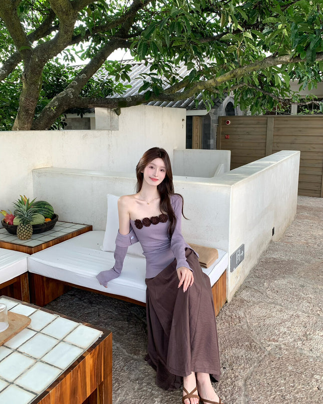 AS OFFICIAL Corset-Look Strapless Top + Bolero Two-Piece Set