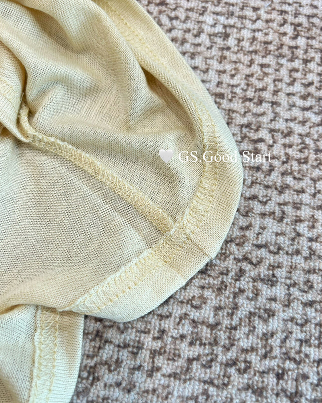 GS.GOOD START Layered-Look Elegant Blouse (With Detachable Floral Brooch)
