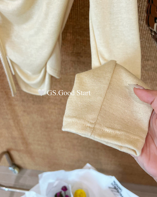 GS.GOOD START Layered-Look Elegant Blouse (With Detachable Floral Brooch)