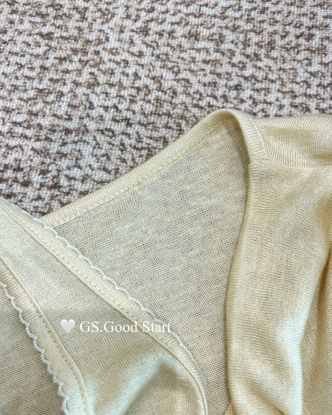 GS.GOOD START Layered-Look Elegant Blouse (With Detachable Floral Brooch)