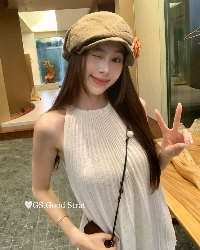 GS.GOOD START Pleated Knit Vest Top
