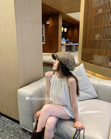 GS.GOOD START Pleated Knit Vest Top