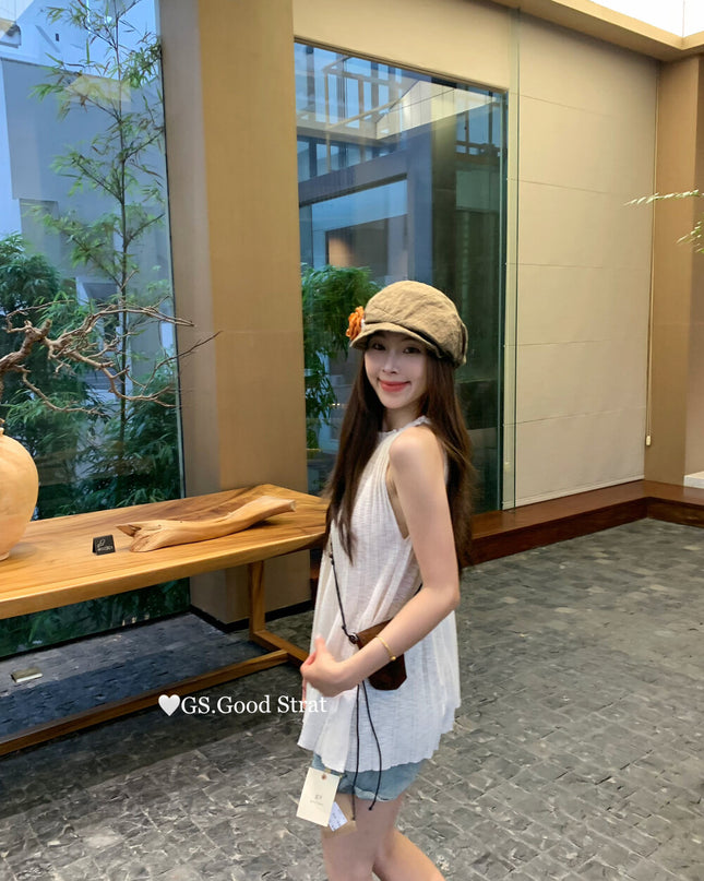 GS.GOOD START Pleated Knit Vest Top