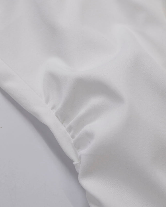 AIXILI Elegant V-Neck Waist-Tie Long Sleeve Shirt