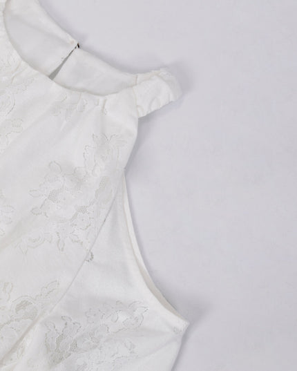 AIXILI French Romantic Lace Cutout Off-Shoulder Long Sleeve Blouse