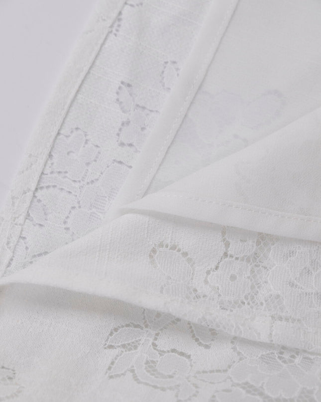 AIXILI French Romantic Lace Cutout Off-Shoulder Long Sleeve Blouse