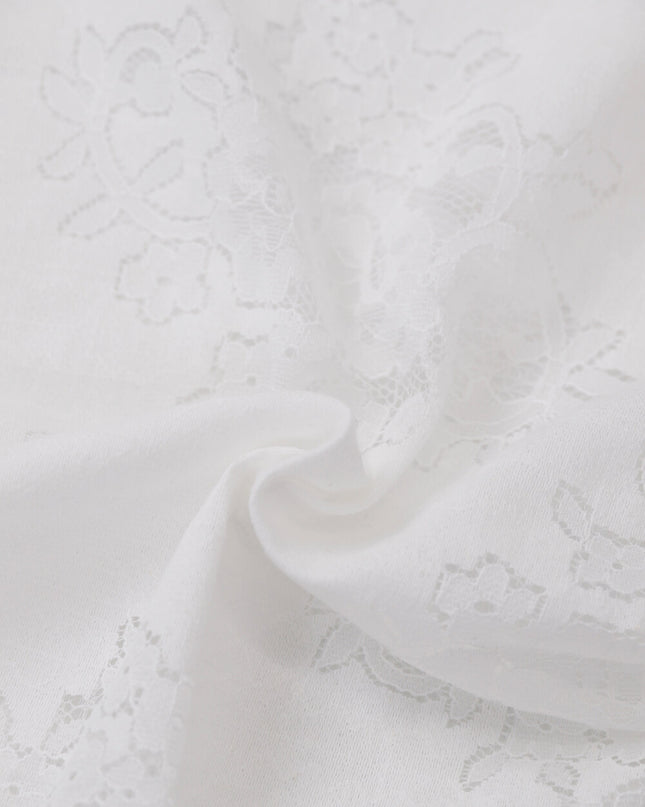 AIXILI French Romantic Lace Cutout Off-Shoulder Long Sleeve Blouse