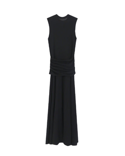 AIXILI Minimalist Ruched Seamless Layered Look Sleeveless Dress