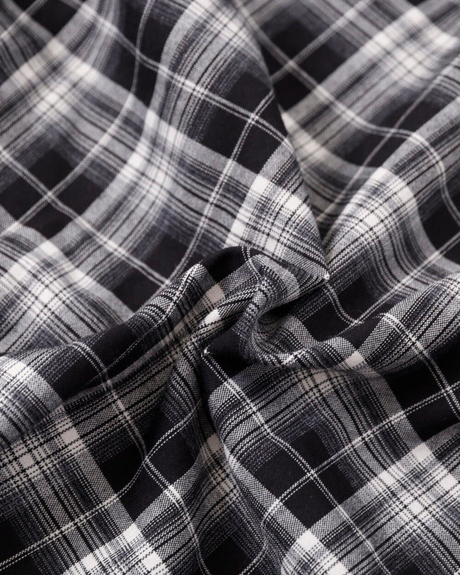AIXILI Vintage Plaid Asymmetrical Ruffle Midi Skirt
