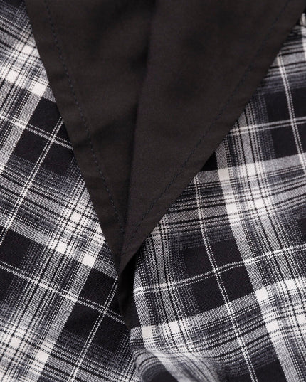 AIXILI Vintage Plaid Asymmetrical Ruffle Midi Skirt