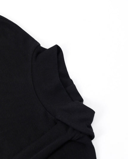 AIXILI Premium Asymmetrical Short-Sleeve Blouse with Ribbon