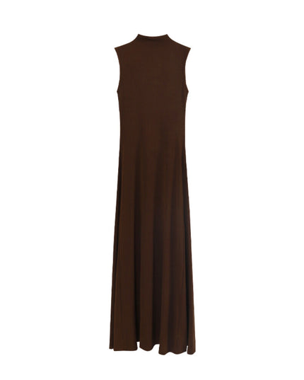 AIXILI High-Neck Draped Slim Fit Layering Dress