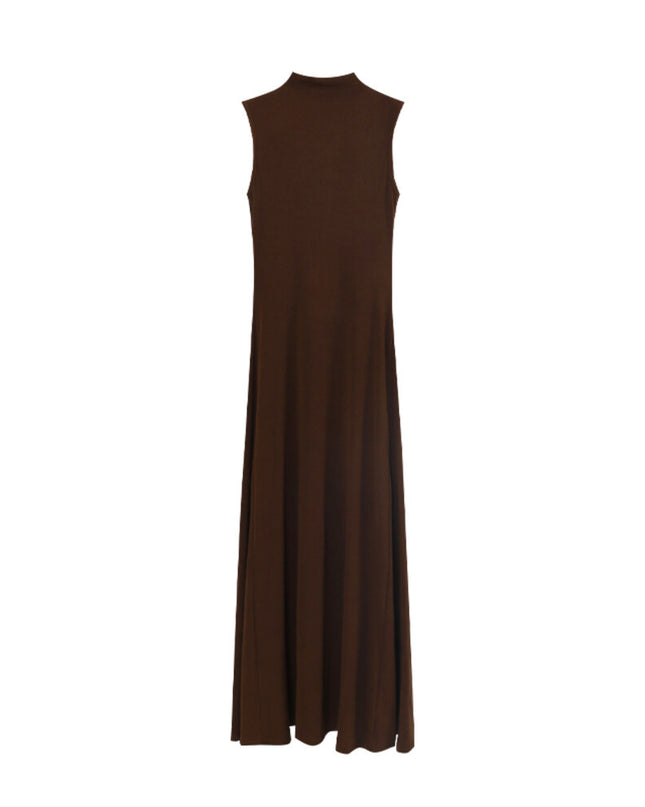 AIXILI High-Neck Draped Slim Fit Layering Dress