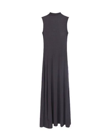 AIXILI High-Neck Draped Slim Fit Layering Dress