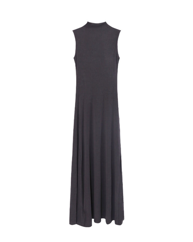 AIXILI High-Neck Draped Slim Fit Layering Dress