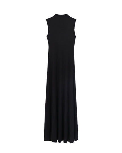 AIXILI High-Neck Draped Slim Fit Layering Dress