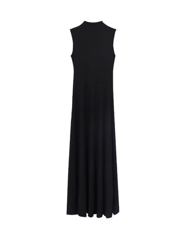 AIXILI High-Neck Draped Slim Fit Layering Dress