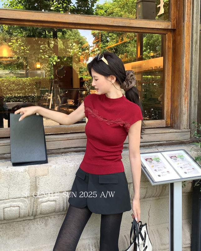 SE GENTLE SUN Elegant Refined Slim-Fit Skort