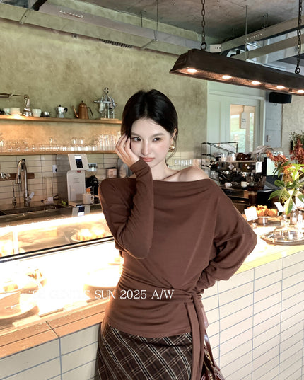 SE GENTLE SUN Relaxed Elegance Side-Tie Knit Top