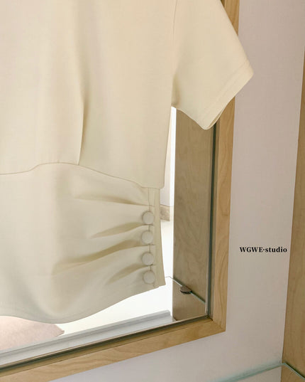 WGWE Korean Soft Knit Tee + High-Waist Skirt-Pants Set