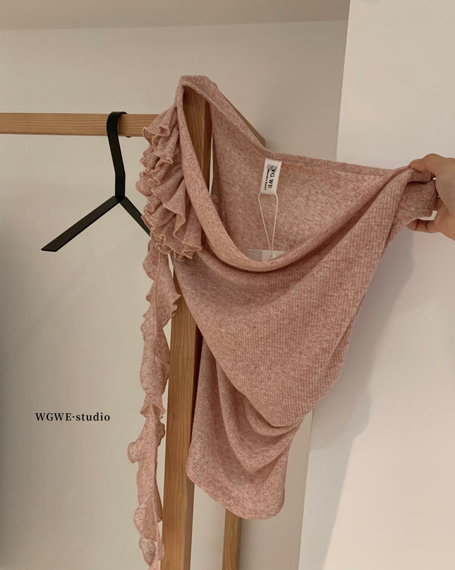 WGWE Ruched Drape Ribbon Top