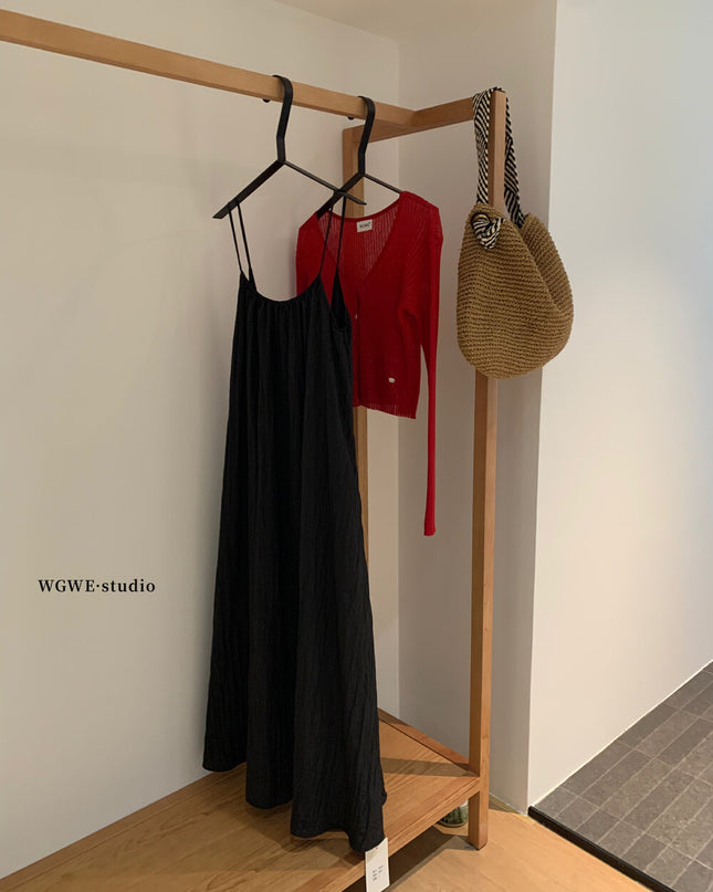 WGWE French Backless Beach Maxi Slip Dress