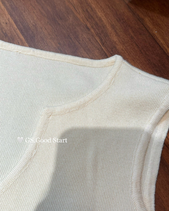 GS.GOOD START Asymmetrical Waist-Slimming Knit Tank