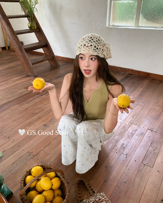 GS.GOOD START Asymmetrical Waist-Slimming Knit Tank