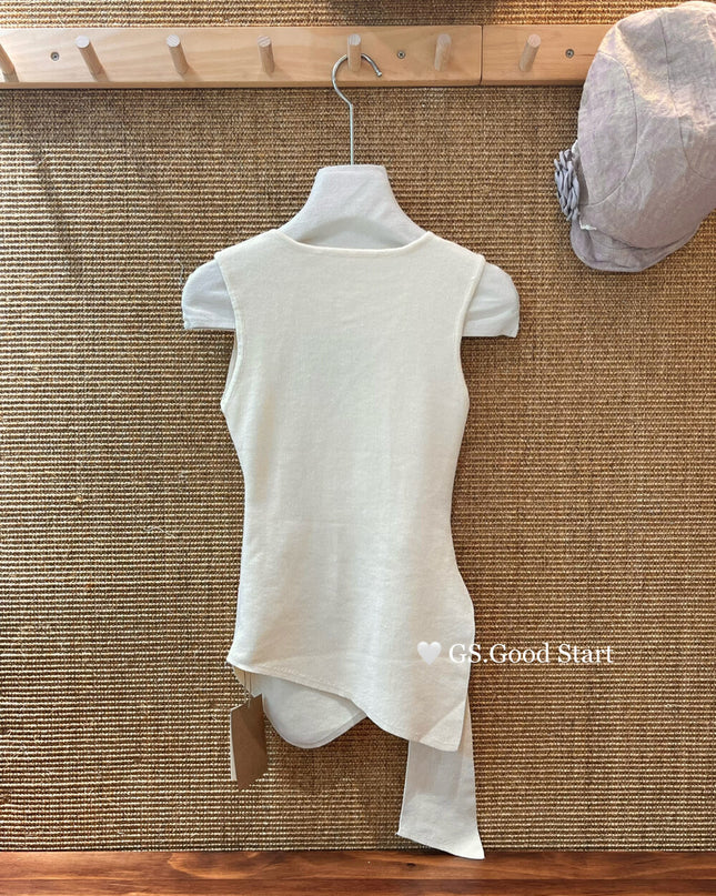 GS.GOOD START Asymmetrical Waist-Slimming Knit Tank