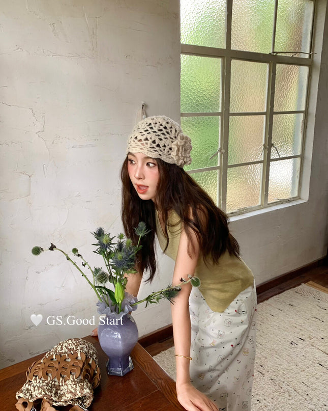 GS.GOOD START Asymmetrical Waist-Slimming Knit Tank