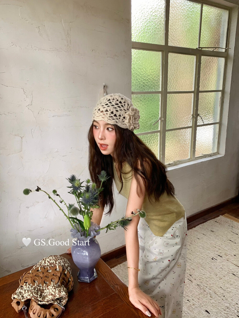 GS.GOOD START Asymmetrical Waist-Slimming Knit Tank