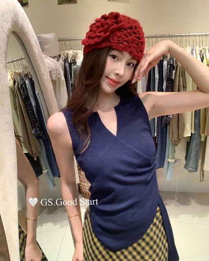 GS.GOOD START Asymmetrical Waist-Slimming Knit Tank