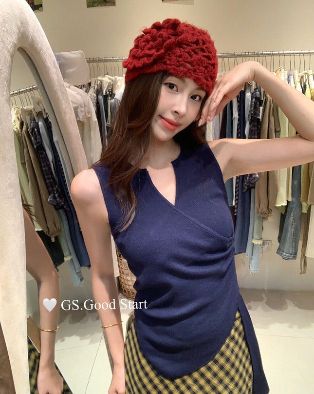 GS.GOOD START Asymmetrical Waist-Slimming Knit Tank