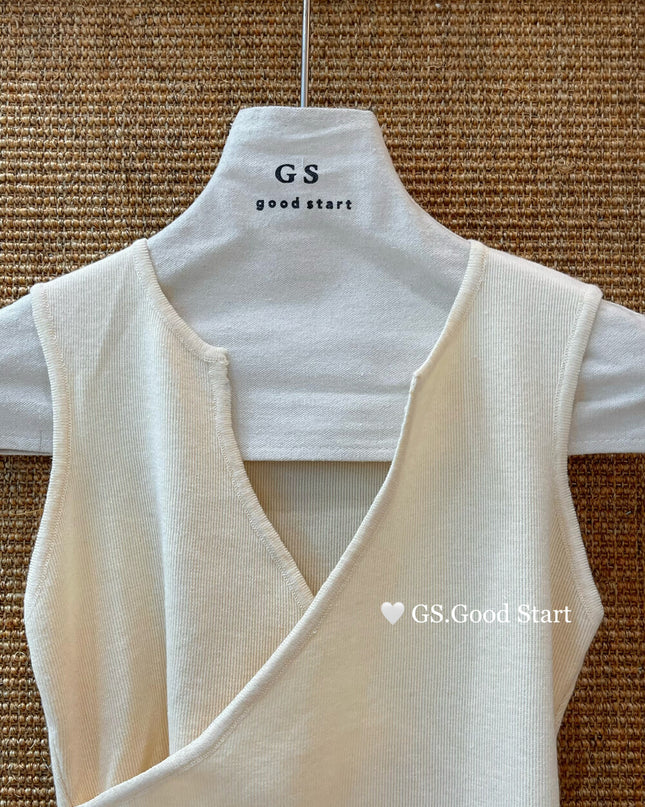 GS.GOOD START Asymmetrical Waist-Slimming Knit Tank